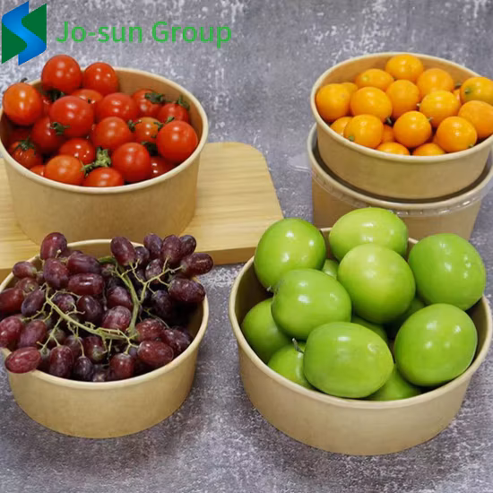 Eco Friendly Disposable Kraft Paper Fruit Salad Food Bowl