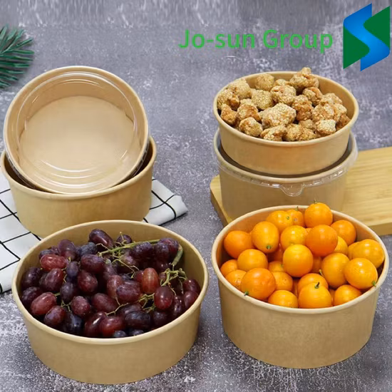 Eco Friendly Disposable Kraft Paper Fruit Salad Food Bowl